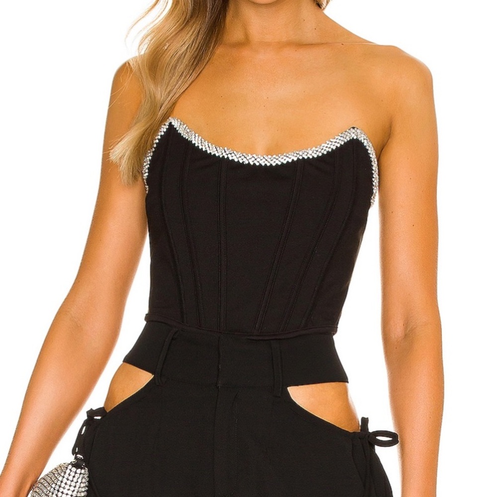 H:ours Black corset top from revolve
